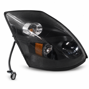 VL-0408-R | RH Headlight, LED Projector with turn light, Black housing, 2004-2017, Volvo VNL
