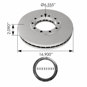 TR10018609 | Air Disc Rotor | Flat 430X53mm W/Hardware Replaces M44D76801, 10016195, 10084701